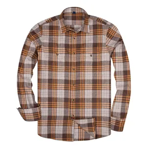 Support OEM Wholesale Outdoor Fashion Flannel Jackets Shirt red mens long sleeve plaid Flannel Shirts