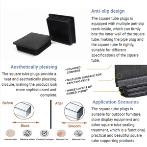 <span class=keywords><strong>Bouchon</strong></span> d'extrémité en plastique <span class=keywords><strong>carré</strong></span> <span class=keywords><strong>40x40</strong></span> pour <span class=keywords><strong>tube</strong></span> en acier dans les raccords de tuyauterie Raccord à compression - Product Image 6