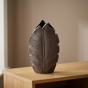 Vase en laiton classique en forme de plume dorée, hauteur 29 cm, décoration de table faite à la main, style bohème - Product Image 6