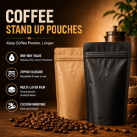 Sachet Doypack Personnalisé en Papier Kraft avec Fenêtre et Fermeture Zip, Emballage Alimentaire pour Grains de Café et Café Moulu