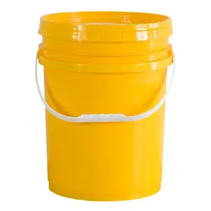 5 Gallon Plastic Oval Pail custom Paint Bucket Printed Label Chemical Barrel