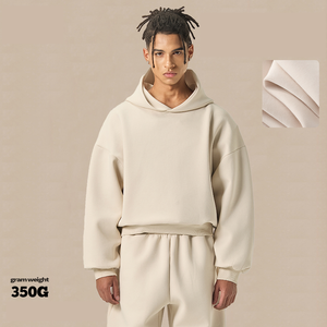 Conjunto de Sudadera con Capucha Estilo Holgado, Corto y Ancho, 350G, Conjunto Deportivo con Capucha, Estilo Americano Moderno, Fabricante de Sudaderas Personalizadas - Product Image 4