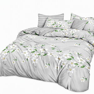 Juego de Ropa de Cama Floral Gris Elegante, Disponible en Polonia, Funda de Edredón de Poliéster 160x200 200x220cm, Envío Directo desde la UE - Product Image 1
