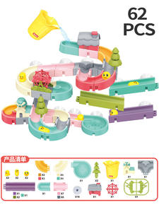 Mur <span class=keywords><strong>de</strong></span> toboggan pour enfants gros blocs <span class=keywords><strong>de</strong></span> construction <span class=keywords><strong>de</strong></span> particules assemblés <span class=keywords><strong>puzzle</strong></span> et amusant Rolling ball bébés tournent la musique jouets <span class=keywords><strong>de</strong></span> <span class=keywords><strong>bain</strong></span> - Product Image 4