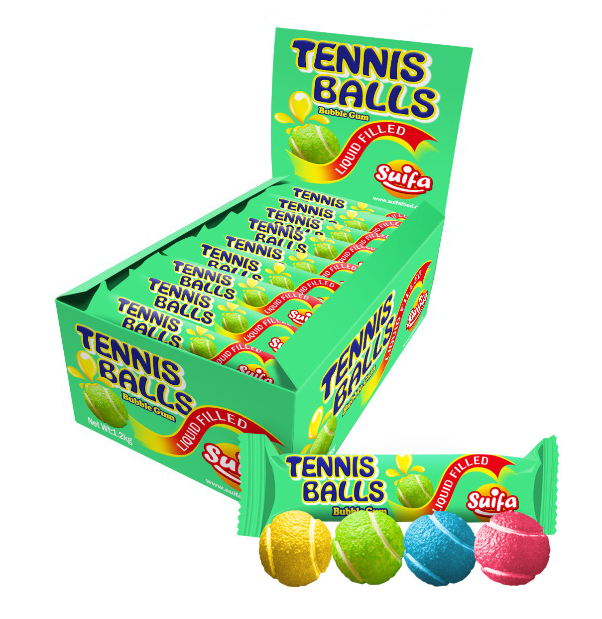 Private label tennis shape sandwich bulk halal ball chewing bubble gum