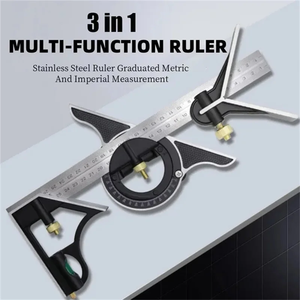 Règle d'angle multifonction en acier inoxydable de 300 mm, haute précision, durable, pour le travail du bois, ensemble de carrés combinés, DIY, industriel, OEM - Product Image 2