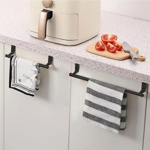 Towel Rod Steel Metal Wire Over Cabinet Towel Rack <b>Storage</b> Organizer Bathroom Door <b>Hanging</b> Towel Rack Punch-free Rag Hanger - Product Image 5