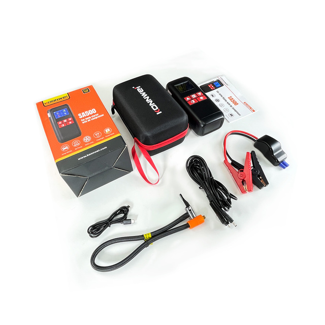 TOP Car Jump Starter Pack KONNWEI SA500 2000A 12V Digital Tire Inflator with Battery Booster Power Bank