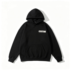 เสื้อฮู้ดดี้ผู้ชาย OEM ผ้าฝ้าย 100% หนานุ่ม ทรงปกติ ซิปหน้า พิมพ์ลายพัฟฟ์ ไม่มีเชือกผูก แบบลำลอง - Product Image 1