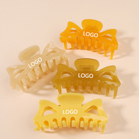 Vente en gros OEM ODM Logo couleur personnalisé Design 9cm Gelée Printemps Eté Couleur Grandes Décorations de Cheveux Griffes Clips 222594