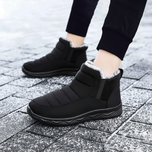 Bottines d'hiver rembourrées unisexes en fourrure avec couvre-chaussures confortables - Product Image 1