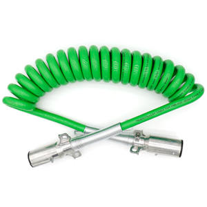 Cable en espiral de remolque de suministro de fábrica, Cable verde resistente de 7 vías, extensión de luz de remolque, Cable de resorte espiral de plomo - Product Image 1