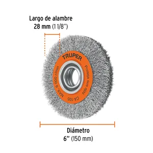 BOX 4 Alambre de cardado de 6' x 13/16' para amoladora, TRUPER - Product Image 3