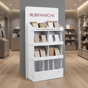 Freestanding PVC Modern Eco-Friendly Display Rack Custom <b>Printed</b> Retail Floor <b>Stand</b> for Beverage Cosmetic & Consumer Goods - Product Image 3
