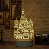 Lampe USB moderne pour enfants, cadeau écologique, illusion d'optique 3D en acrylique, lumière de nuit blanc chaud