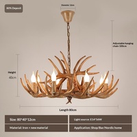 Lustre en forme de branches de cerf, style pastoral américain, modèle industriel vintage 8099, 110V, éclairage à incandescence, 16kg, Hot Pot