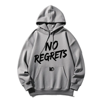 Fábrica personalizada O cuello sudadera hombres suéter suelto con bolsillos Street Art texto Sudadera con capucha hombres manga larga