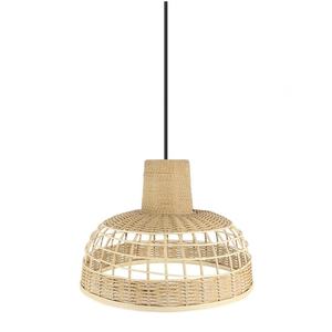 Lampada a sospensione in bambù nero e naturale, tipo E27, dimensioni regx42x42cm - ideale per illuminazione decorativa e d'ambiente. - Product Image 1