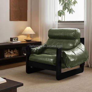 Fauteuils <span class=keywords><strong>Vintage</strong></span> en <span class=keywords><strong>Cuir</strong></span> Marron avec Cadre en Bois pour Salon Confortable - Product Image 3