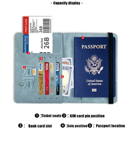 Portefeuille de passeport personnalisé avec logo, en cuir PU, plusieurs emplacements pour cartes, sangle élastique, organiseur de documents de voyage, porte-passeport pour cadeau d'affaires