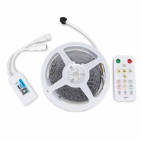 Bande LED 8mm 24V IP20 à télécommande 2835 126 LED/m 14 Résistances 3000K Ra80 1150lm/m 1903 Monochrome Effet de poursuite sur circuit nu