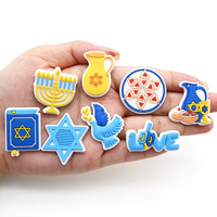 Yeni varış Hanukkah festivali mavi ayakkabı Charms Pvc güvercin dekorasyon kişiselleştirme tasarım ayakkabı için düzenli Charms