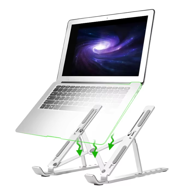 100% Aluminum Alloy Portable Laptop Stand Foldable Tablet Bracket and Notebook Holder for MacBook Air Durable Metal Stand