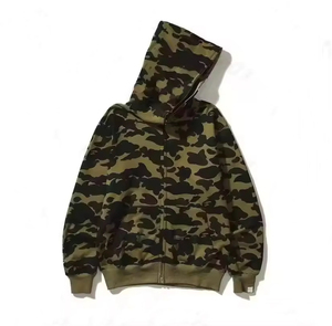 Sudadera con Capucha y Cremallera Completa de Alta Calidad 2026 Bapees Camuflaje Tiburón, de Algodón, para Hombre, Mujer, Unisex, Estilo Urbano - Product Image 5