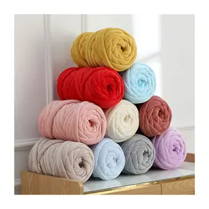 Manufacturer Custom Blanket Velvet Giant Tube Yarn For Extreme Hand Knitting Diy