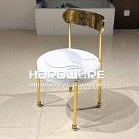 Chaise moderne convertible deux en un en acier inoxydable avec dossier en velours pour salle à manger