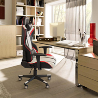 Chaise de direction ergonomique en cuir PU de style course Dossier haut Confortable Design moderne Chaise de bureau d'ordinateur de course bon marché
