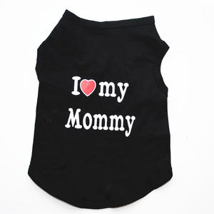 Ropa para mascotas, ropa informal para cachorros <span class=keywords><strong>y</strong></span> perros <span class=keywords><strong>y</strong></span> gatos, Camiseta con estampado de I Love Mommy & Daddy para gatos, Camiseta 100% de algodón, ropa para gatos <span class=keywords><strong>y</strong></span> gatitos - Product Image 2