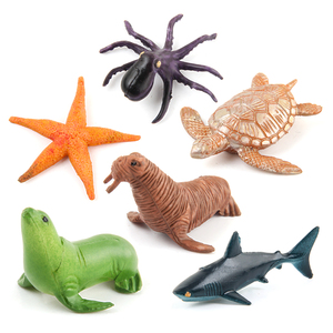 Mini conjunto de juguetes de PVC para niños, Set de animales marinos, modelo STEM, educativo, Tortuga, Delfín, estrella de mar, tiburón, 12 Uds. - Product Image 4