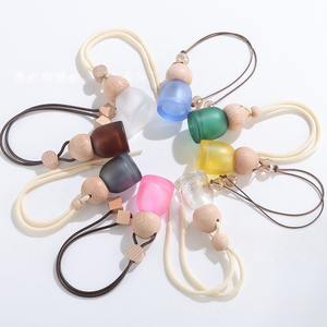 Bouteille d'aromathérapie pour voiture en verre coloré avec couvercle en bois, surface givrée, 100 pièces, bouchon à vis, design transparent, huile essentielle, <span class=keywords><strong>parfum</strong></span> - Product Image 3