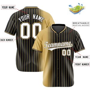Camiseta de béisbol con degradado personalizado para hombres, mujeres y jóvenes, camisa de rayas lisas personalizada con logotipo de número de nombre, diseño transpirable - Product Image 4