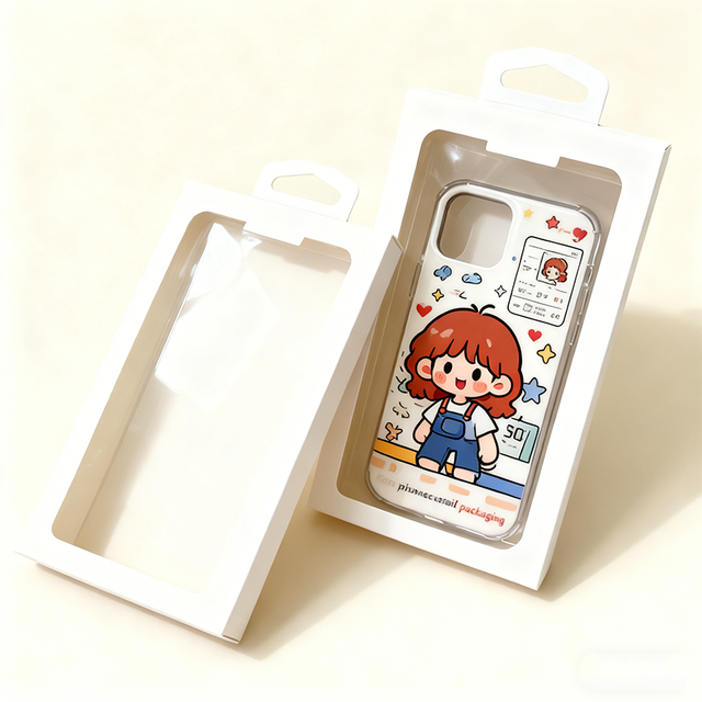 New Customized Logo Phone Case Packaging Box Wholesale Cardboard Foldable Paper Box Recyclable Printing Gift Box with Window