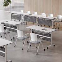 Table de bureau à domicile, table d'étude, bureau de conférence écologique, table de formation scolaire double pour étudiants avec plaque frontale
