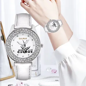 Jam tangan modis wanita Chic K0162L jam tangan mewah Logo kustom Mossinate berlian Iced Out jam tangan belanja Online wanita