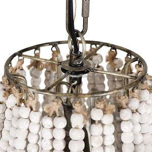 Lustre en <span class=keywords><strong>perles</strong></span> de <span class=keywords><strong>bois</strong></span> de style bohème américain, pour salon, salle à manger, chambre à coucher, lustre de vestiaire - Product Image 3