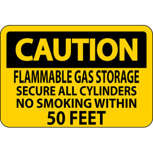 علامة تحذير الغاز القابلة للاشتعال 10 "X 14" لافتات السلامة من الحرائق الألومنيوم - Product Image 6