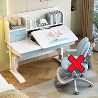 Ensemble de bureau et de chaise d'étudiant en bois massif réglable pour l'apprentissage des enfants, design moderne pour appartement, salon, mobilier scolaire