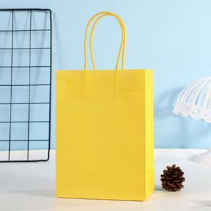 Sac en papier kraft jaune pour magasins de vêtements, centres commerciaux, boutiques, magasins de cadeaux, sac en papier de luxe jaune avec poignée - Product Image 2