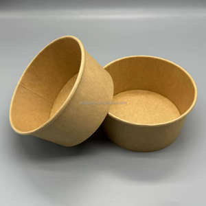 Tazón para Ensalada/Caja para Ensalada/Tazón de Papel Kraft con Tapa/Contenedor Desechable para Alimentos de 500ML 750ML 900ML, Precio de Fábrica - Product Image 1