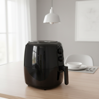 Friteuse à air électrique moderne à double panier 5,5 L en plastique, sans huile, avec protection contre la surchauffe et surface antiadhésive, pour usage domestique
