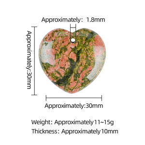 Collar con Colgante de Corazón de Cristal Natural Perforado de 30 mm, Gema de Ágata Tallada en Forma de Corazón, Cuarzo Rosa, Corazón de Durazno, con Cuerda Trenzada - Product Image 2