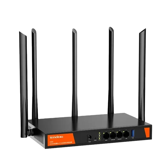 Tenda W30E AX3000 Dual Band Gigabit Wi-Fi6 Home Wireless Router Firewall QoS Metal 200+ Clients 5 High Gain Antennas New