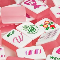 Mahjong Deluxe Thème Desserts : Tuiles Rose Gelée pour Moments de Détente, Jeu de Mahjong Charmant, Souvenirs de Collection