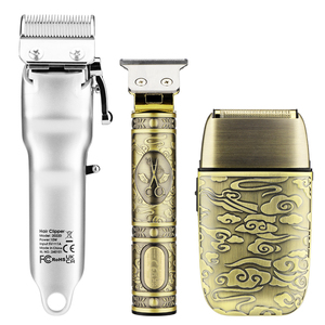 IRUIBEAUTY 2022D <span class=keywords><strong>tagliacapelli</strong></span> ricaricabile professionale con 8 pettini guida tutto in metallo rasoio Trimmer da uomo Set toelettatura - Product Image 6