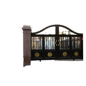 Puerta de Aluminio para Valla, Estilo Europeo, Pintada, Diseño Ornamental para Villa, Forma Rectangular - Product Image 1