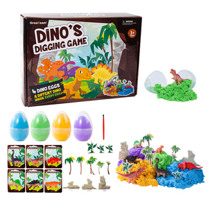 Vente en gros de pâte à modeler et de <span class=keywords><strong>slime</strong></span> de <span class=keywords><strong>dinosaure</strong></span> coloré, <span class=keywords><strong>oeuf</strong></span>, jouet éducatif, jeux de creusement de sable pour enfants - Product Image 1